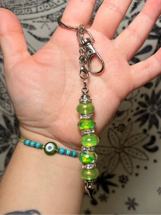Handmade Beaded Pointed Tip Keychain Self Defense Accessory Bag Charm Gift
