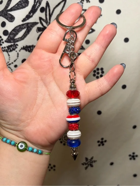 Handmade Beaded Pointed Tip Keychain Self Defense Accessory Bag Charm Gift
