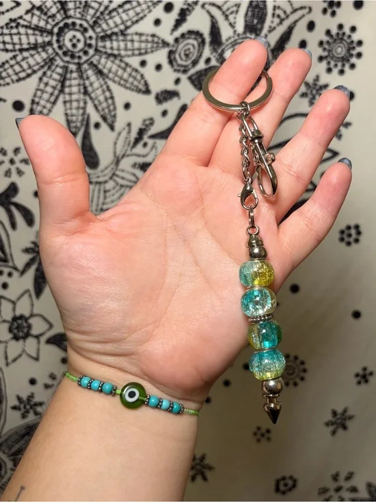Handmade Beaded Pointed Tip Keychain Self Defense Accessory Bag Charm Gift