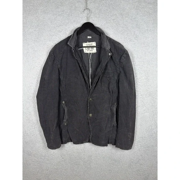Vintage Guess Men's Jacket Gray Utility‎ Blazer Corduroy Size 2XL( Can Fits XL)