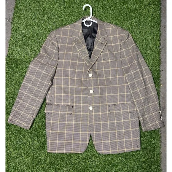 Vintage Mantoni Milan Italy 100% virgin wool 3 button blazer suit coat Men's: 44