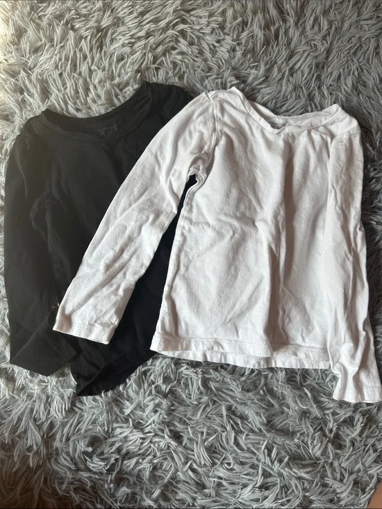 Basic Long Sleeve Tee Duo - Black & White