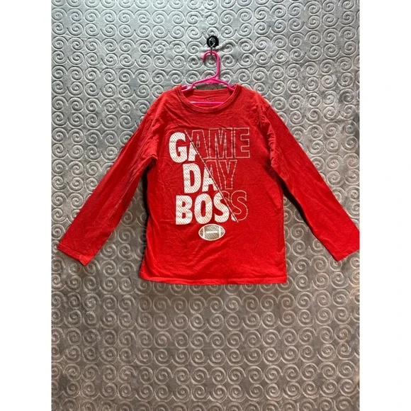 The Children's Place Red Long Sleeve Game Day Boss Football T Shirt Kids L 10 12