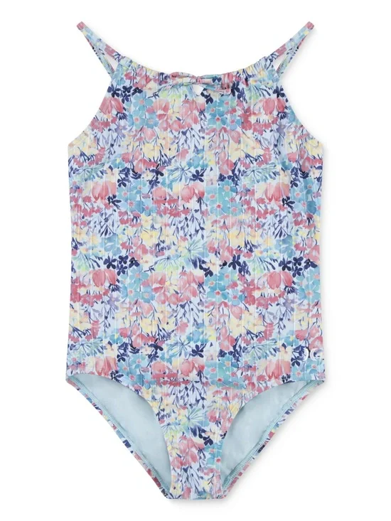Hurley Girls' One Piece Halter Swimsuit, Multi/Floral size 16 NWT