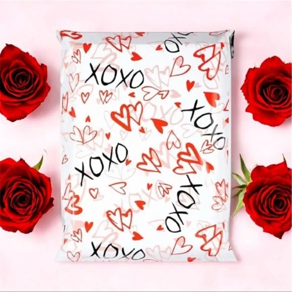 (10) 10x13 Valentines Roses Poly Mailers