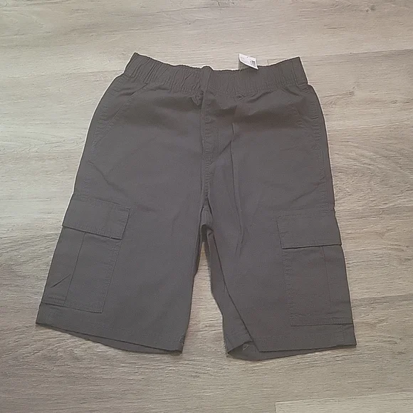 Childrens place black elastic waist cargo shorts 14