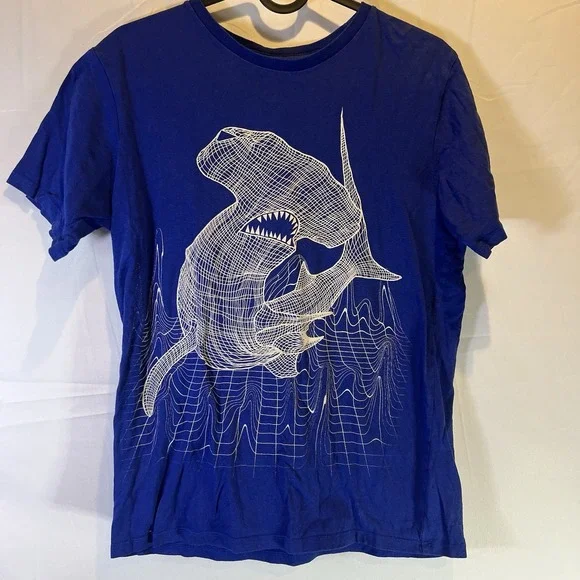 Childrens Place Shirt Boys XLarge XL Graphic Short Sleeve‎ Hammerhead Shark TCP