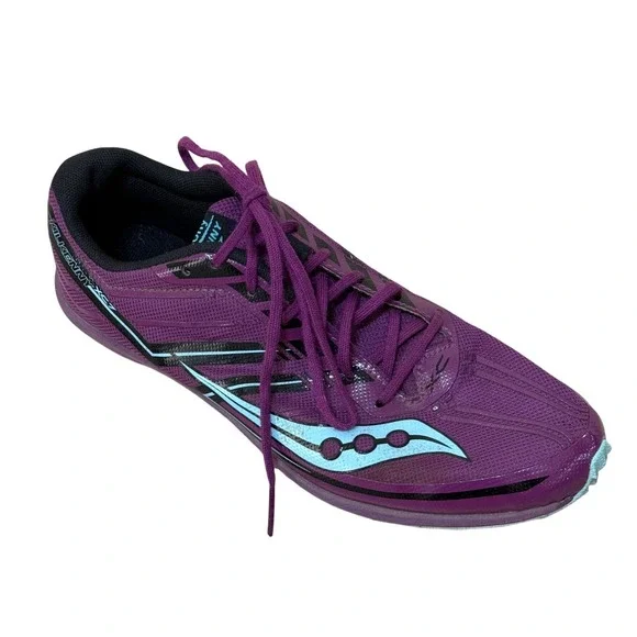 Saucony Women Kilkenny XC7 8.5 Purple‎ Aqua Cross Country Racing Spikes S19042-3