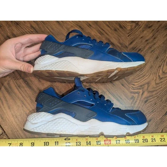 Nike Air Huarache Run Metallic Blue Running Shoes (777331-994) Women’s Size 9.5