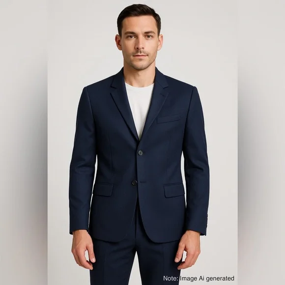 New The Kooples Navy Wool-Blend Suit Jacket – Size 38