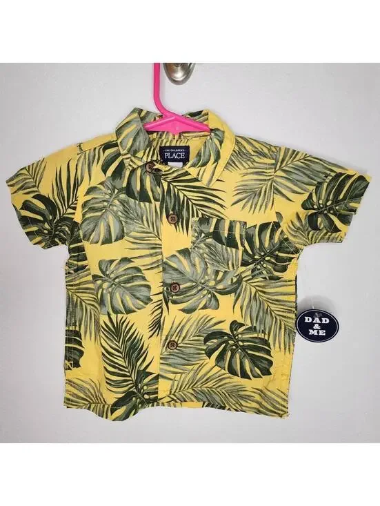 The Children's Place Baby Toddler Tropical Leaf Print Shirt 6-9 Month