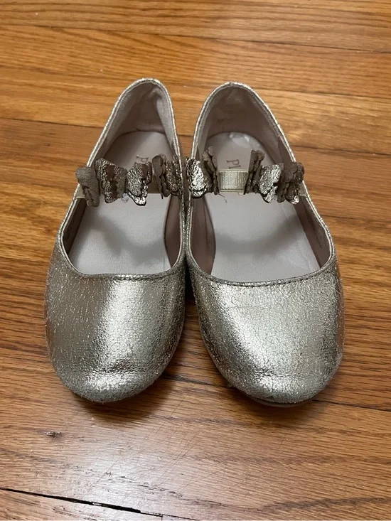 ⭐️5/$25⭐️ The Children's Place Gold Flats with Strap Toddler Girl Size 10
