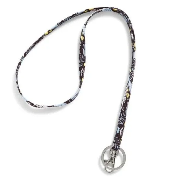 Vera Bradley ReActive Lanyard Plaza Medallion Blue Black 26692-X76 NWT