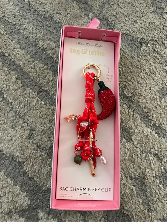 Tag & Tether Red Chili Bag Charm Key Clip