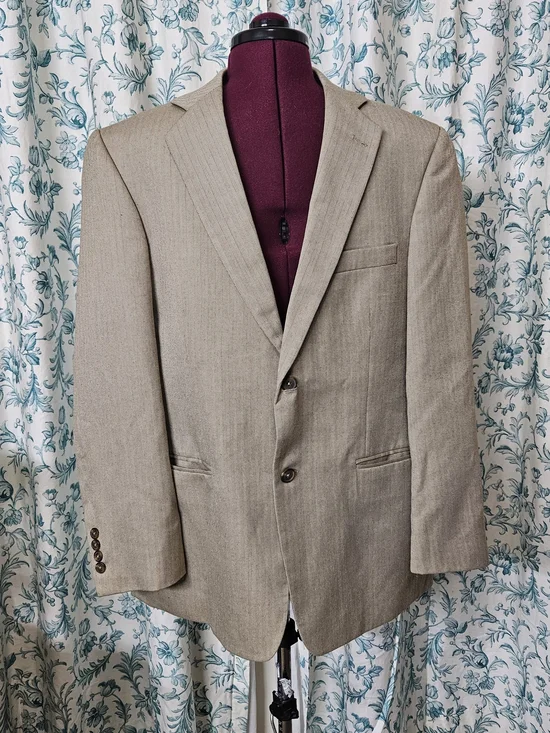 Stafford Taupe Pinstripe Sport Coat