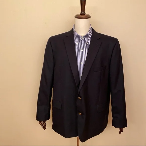 Stafford Men’s 52R Navy Blue Blazer Jacket Sport‎ Coat Gold Button