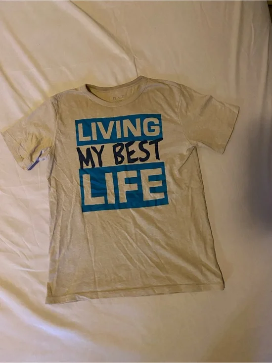 The Children's Place Cream Tee with Blue 