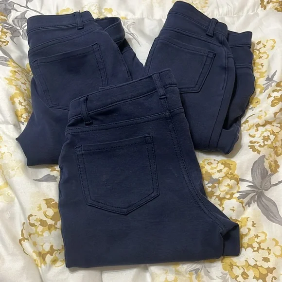 Lot of 4 girls stretch pants uniform or everyday pants‎ blue