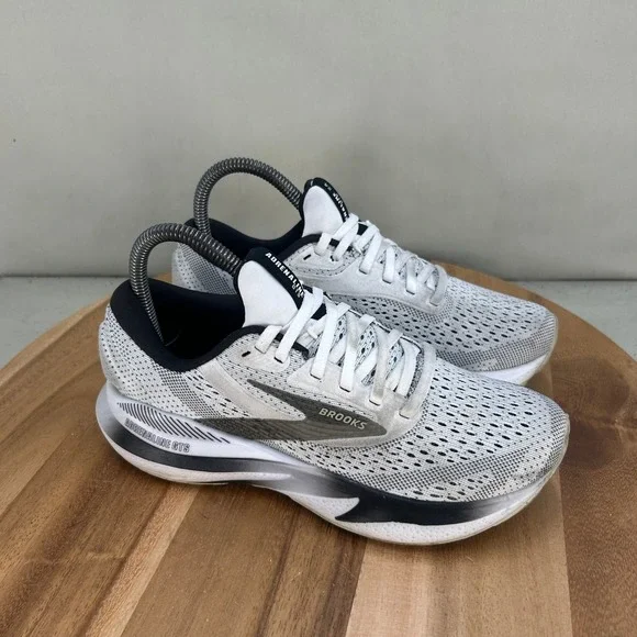 Brooks Adrenaline GTS 24 Womens Running Shoes White Black 1204261B126 Size 6.5 B