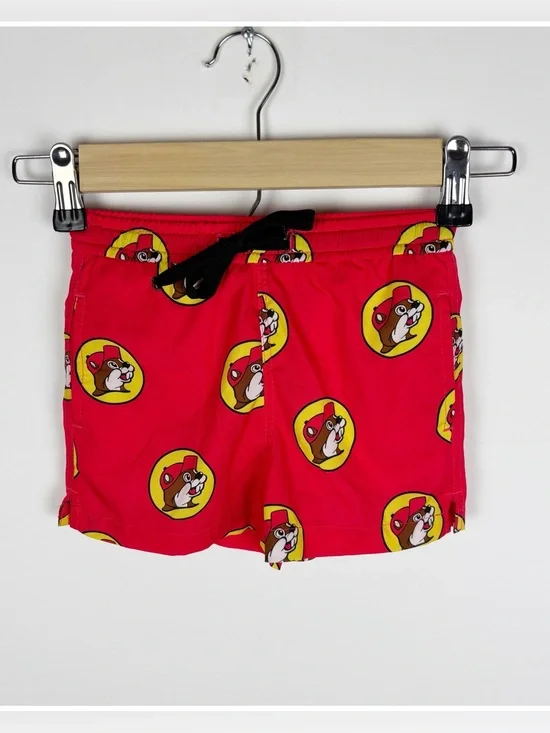 Buc-ees Toddler Size 2T Swim Trunks Shorts Graphic Red Lined