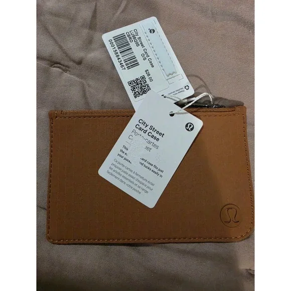 Lululemon City Street Card Case Cinder Brown Zip Wallet LU9BQ9S CBRO NWT