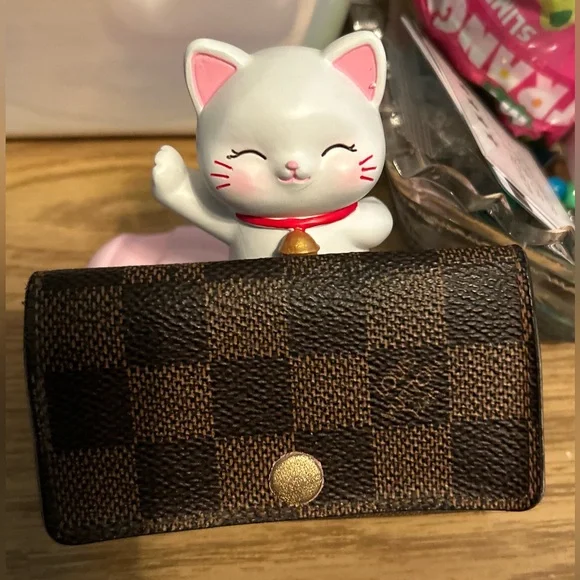Louis Vuitton Damier Ebene Brown Ballerine pink key Holder