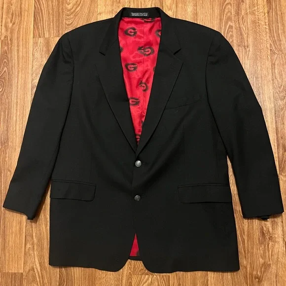 Vintage Georgia Bulldogs Blazer Jacket‎ Men XL Red Lined Limited Edition Rare