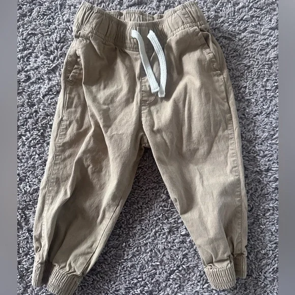 Preloved Children's Place Tan Joggers with White Drawstring