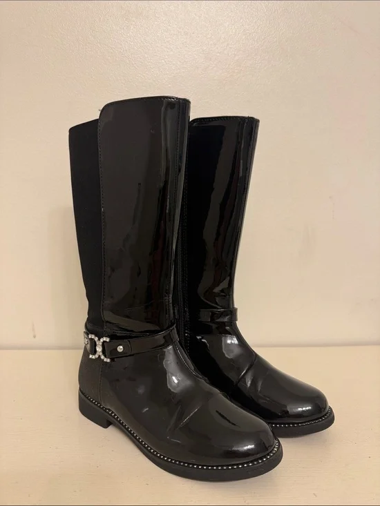 Children's Place Black Boots Little Girl 13