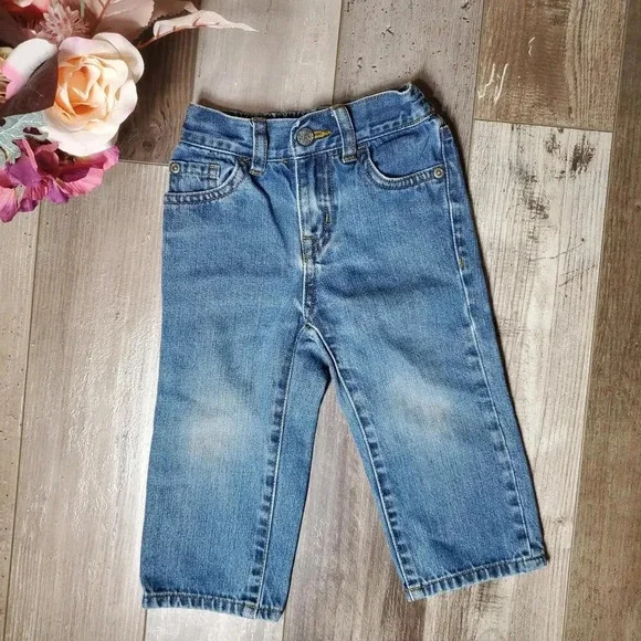 The Children's Place Medium Wash Boys Straight Denim Blue Jeans Size 18-…