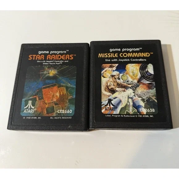 Star Raiders‎ (Atari 2600, 1982) + Missile Command CX2638 2x Game Cartridge Only