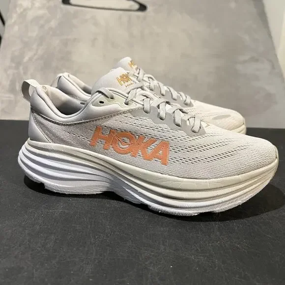 Hoka One One Bondi 8 Shoes Womens 10 Harbor Mist Running Cushioned Sneakers