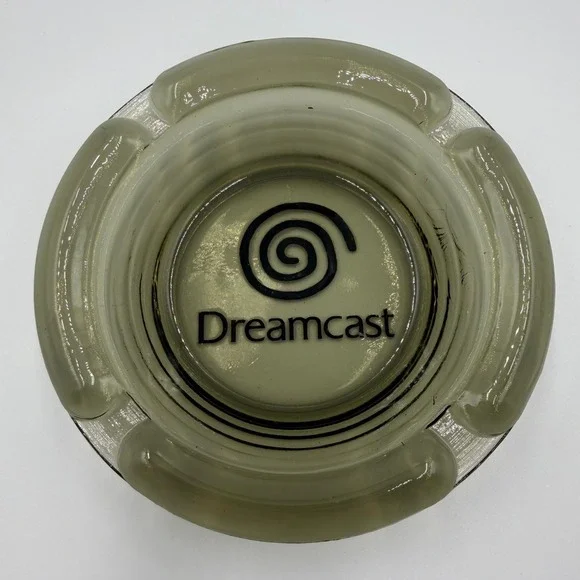 Sega Dreamcast Glass Ashtray Smoke Grey Retro Video Game Promo Collectible Logo