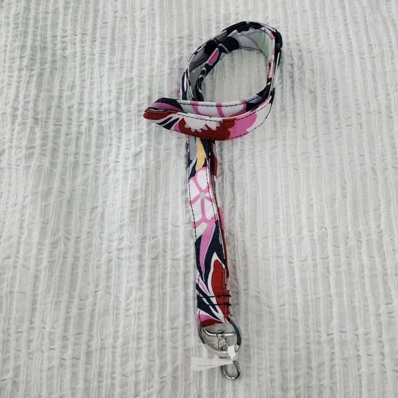 Vera Bradley Lighten Up Wide Lanyard Mod Paisley Pink Navy Floral 28182-V79 NWT