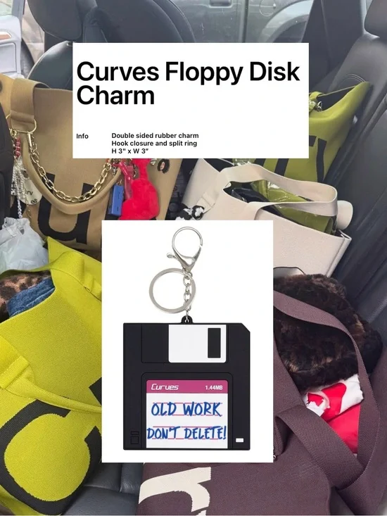 Floppy Disk Charm from Curves by Sean Brown