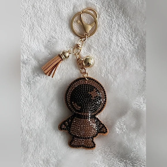 Astronaut Rhinestone Keychain Bag Charm