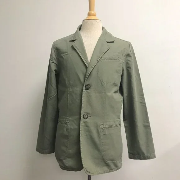 James Perse khaki green cotton blazer jacket 2 M