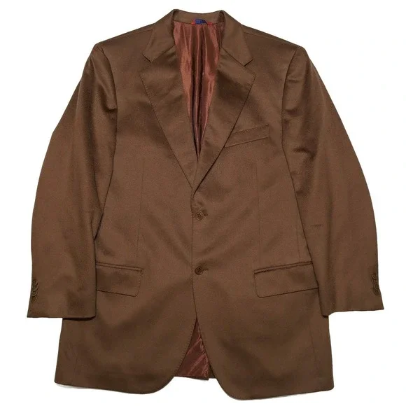 AUKE Winter Park Piacenza Alashan Pure Cashmere Blazer Sport Coat 44 Long Brown
