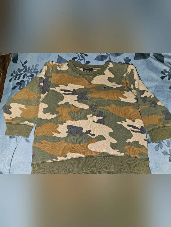 The Children's Place Camo Crewneck Sweatshirt - Green, Tan, Brown