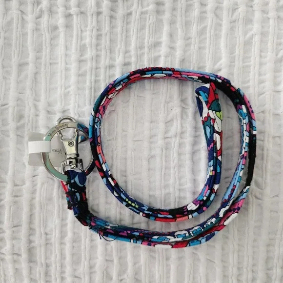 Vera Bradley Haymarket Paisley Lanyard Blue Pink Floral Key ID Holder 24166-R88
