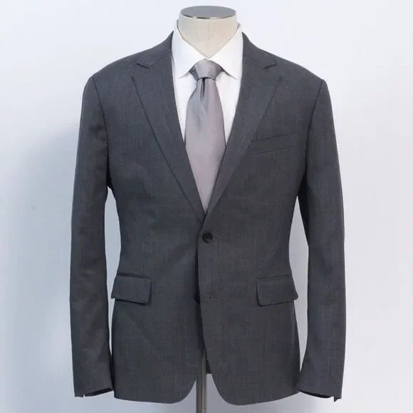 Bonobos Athletic Fit Gray Wool Mens 40R Two Button Sport Coat Blazer Jacket