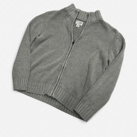 The Childrens Place Boys Gray Full Zip Mock Neck Sweater Size L 10/12 Est 1989