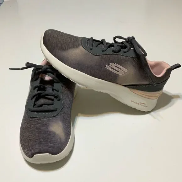 Skechers Skech-Air Grey and Pink Sneakers, 9. Memory Foam