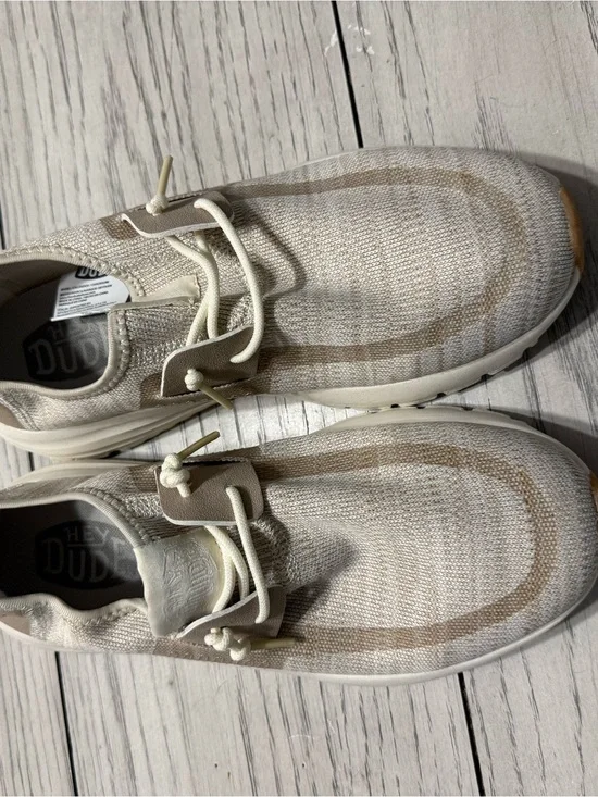 Hey Dude Women’s Lightweight Beige Knit Slip-On Sneakers