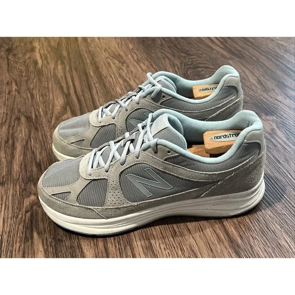 New Balance 877 Walking Shoes Women's 11 Wide (B) Gray Blue Athletic Sneakers