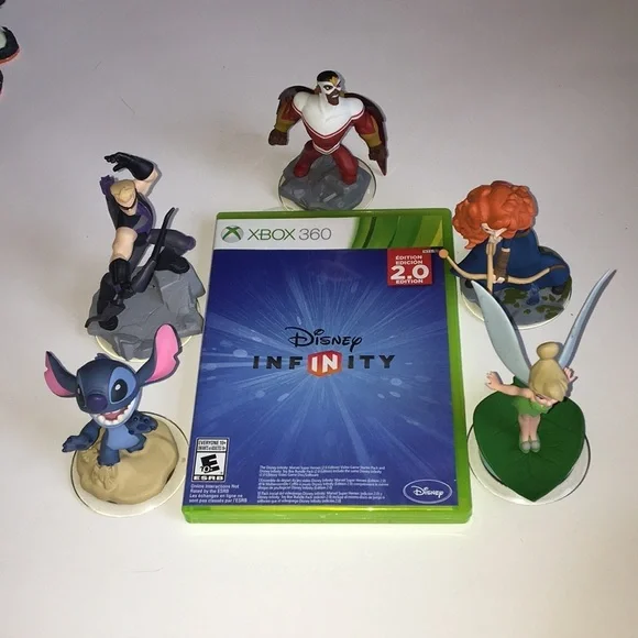 Disney Infinity 2.0 Game & Characters 5 pieces-EUC