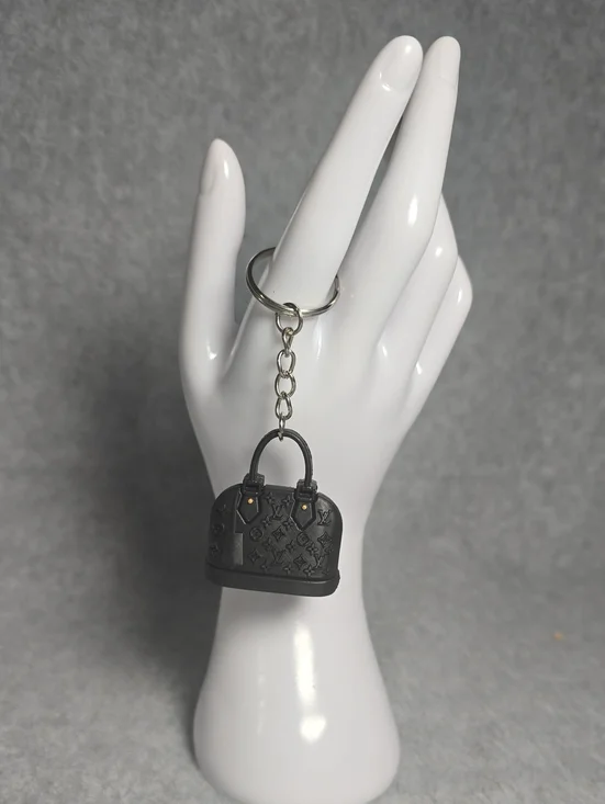 Mini Black Monogram Purse Keychain