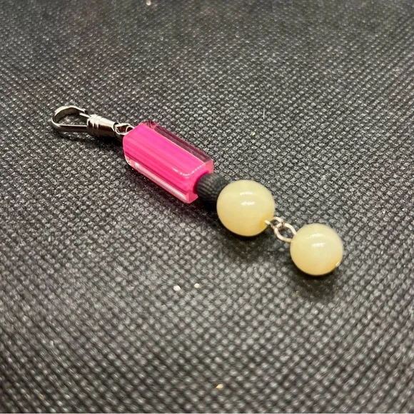 Cute Keychain Bag Charm Strap Pink Yellow‎ Glass 3” GIFT