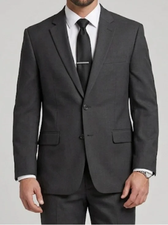 J.M. Haggar Men's Classic Fit Stretch Suit Jacket in Dark Gray Heather