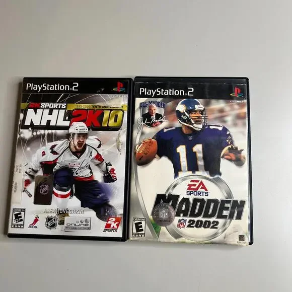 Lot of 2 Sony PlayStation 2 Games‎ - NHL 2K10 (Ovechkin) + Madden NFL 2002